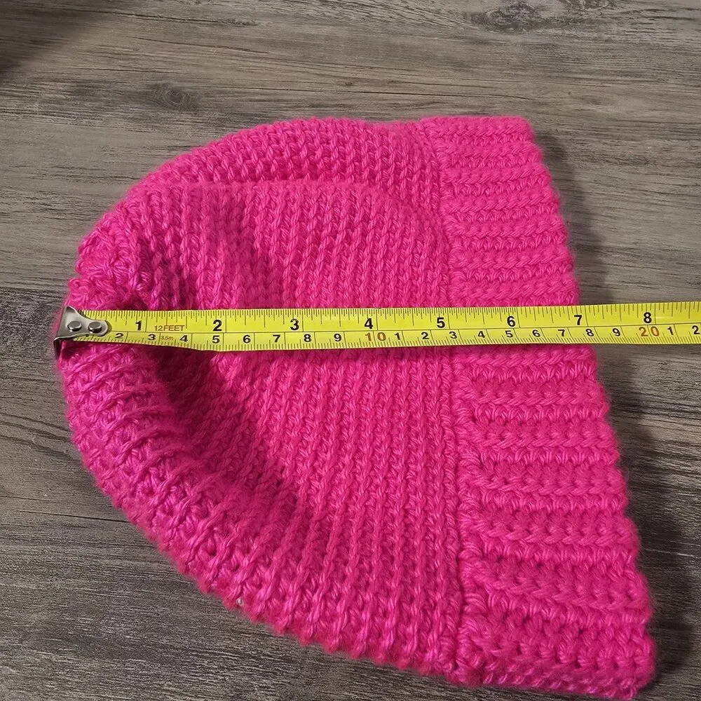 Beanie, One Size, Pink, Single Crochet.